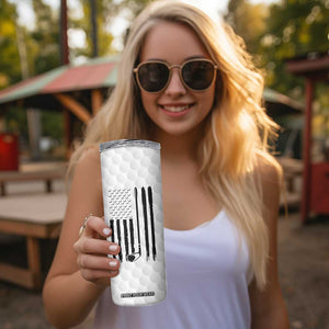 Dad Golf Skinny Tumbler Best Dad By Par Golf Ball Texture American Flag TB10 Print Your Wear