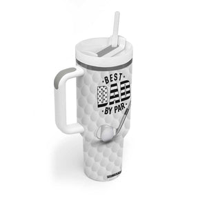 Dad Golf Tumbler With Handle Best Dad By Par Golf Ball Texture American Flag TB10 Print Your Wear