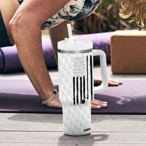 Dad Golf Tumbler With Handle Best Dad By Par Golf Ball Texture American Flag TB10 Print Your Wear