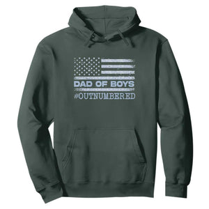 Dad Of Boys Outnumbered Hoodie Daddy Of Newborn Baby Boy First Fathers Day Camo American Flag TS10 Dark Forest Green Print Your Wear