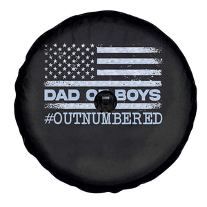 Dad Of Boys Outnumbered Spare Tire Cover Daddy Of Newborn Baby Boy First Fathers Day Camo American Flag TS10 Print Your Wear