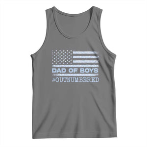 Dad Of Boys Outnumbered Tank Top Daddy Of Newborn Baby Boy First Fathers Day Camo American Flag TS10 Black Heather Print Your Wear
