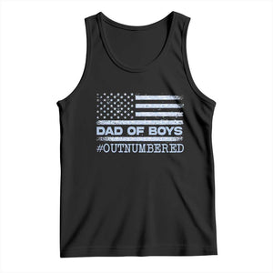 Dad Of Boys Outnumbered Tank Top Daddy Of Newborn Baby Boy First Fathers Day Camo American Flag TS10 Black Print Your Wear