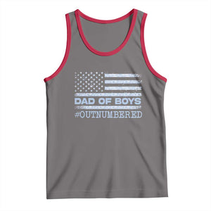 Dad Of Boys Outnumbered Tank Top Daddy Of Newborn Baby Boy First Fathers Day Camo American Flag TS10 Deep Heather Red Print Your Wear