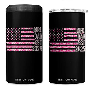 Dad Of Girl Est. 2025 4 in 1 Can Cooler Tumbler Father Girl To Be 2025 Daddy Camouflage Camo Flag TS10 One Size: 16 oz Black Print Your Wear