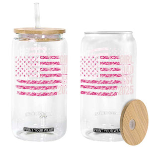 Dad Of Girl Est. 2025 Glass Can Father Girl To Be 2025 Daddy Camouflage Camo Flag TS10 Black Print Your Wear