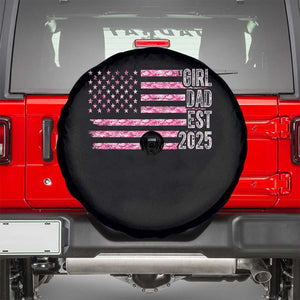 Dad Of Girl Est. 2025 Spare Tire Cover Father Girl To Be 2025 Daddy Camouflage Camo Flag TS10 Black Print Your Wear