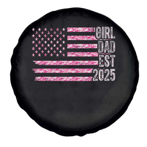 Dad Of Girl Est. 2025 Spare Tire Cover Father Girl To Be 2025 Daddy Camouflage Camo Flag TS10 Print Your Wear
