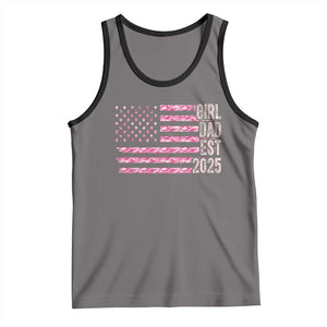 Dad Of Girl Est. 2025 Tank Top Father Girl To Be 2025 Daddy Camouflage Camo Flag TS10 Deep Heather Black Print Your Wear