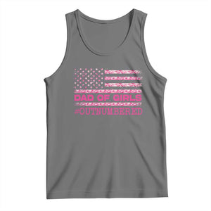 Dad Of Girls Tank Top Funny Girl Dads Pink Camo American Flag TS10 Black Heather Print Your Wear