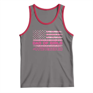 Dad Of Girls Tank Top Funny Girl Dads Pink Camo American Flag TS10 Deep Heather Red Print Your Wear