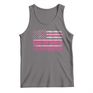 Dad Of Girls Tank Top Funny Girl Dads Pink Camo American Flag TS10 Deep Heather Print Your Wear