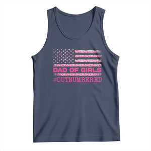 Dad Of Girls Tank Top Funny Girl Dads Pink Camo American Flag TS10 Navy Print Your Wear