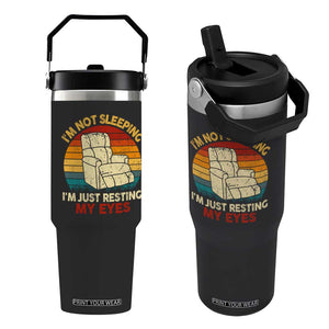 Dad Papa Grandpa Jokes Flip Straw Tumbler I'm Not Sleeping I'm Just Resting My Eyes TS10 One Size: 30 oz Black Print Your Wear