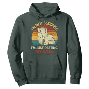 Dad Papa Grandpa Jokes Hoodie I'm Not Sleeping I'm Just Resting My Eyes TS10 Dark Forest Green Print Your Wear