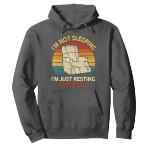 Dad Papa Grandpa Jokes Hoodie I'm Not Sleeping I'm Just Resting My Eyes TS10 Dark Heather Print Your Wear