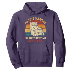 Dad Papa Grandpa Jokes Hoodie I'm Not Sleeping I'm Just Resting My Eyes TS10 Purple Print Your Wear