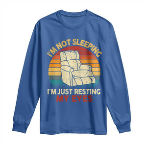Dad Papa Grandpa Jokes Long Sleeve Shirt I'm Not Sleeping I'm Just Resting My Eyes TS10 Royal Blue Print Your Wear