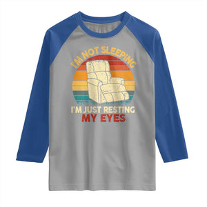Dad Papa Grandpa Jokes Raglan Shirt I'm Not Sleeping I'm Just Resting My Eyes TS10 Sport Gray Royal Print Your Wear