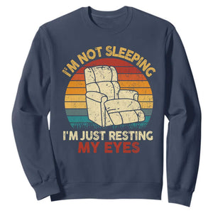 Dad Papa Grandpa Jokes Sweatshirt I'm Not Sleeping I'm Just Resting My Eyes TS10 Navy Print Your Wear