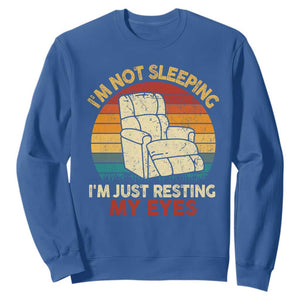 Dad Papa Grandpa Jokes Sweatshirt I'm Not Sleeping I'm Just Resting My Eyes TS10 Royal Blue Print Your Wear