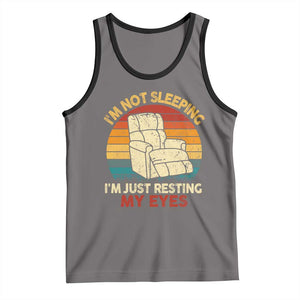 Dad Papa Grandpa Jokes Tank Top I'm Not Sleeping I'm Just Resting My Eyes TS10 Deep Heather Black Print Your Wear