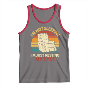 Dad Papa Grandpa Jokes Tank Top I'm Not Sleeping I'm Just Resting My Eyes TS10 Deep Heather Red Print Your Wear