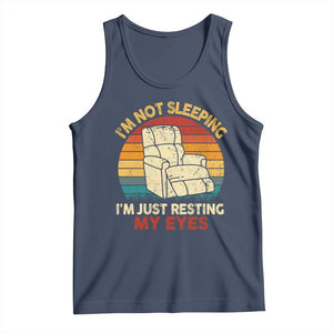 Dad Papa Grandpa Jokes Tank Top I'm Not Sleeping I'm Just Resting My Eyes TS10 Navy Print Your Wear