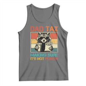 Dad Tax Raccoon Tank Top Making Sure It's Not Poison Funny Father's Day TS10 Black Heather Print Your Wear