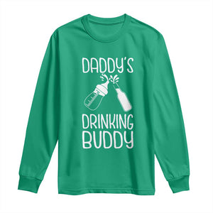 Daddy's Drinking Buddy Long Sleeve Shirt Funny Baby Shower Infants Outfit Newborn Gift TS10 Irish Green Print Your Wear