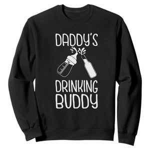 Daddy's Drinking Buddy Sweatshirt Funny Baby Shower Infants Outfit Newborn Gift TS10 Black Print Your Wear