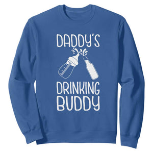 Daddy's Drinking Buddy Sweatshirt Funny Baby Shower Infants Outfit Newborn Gift TS10 Royal Blue Print Your Wear