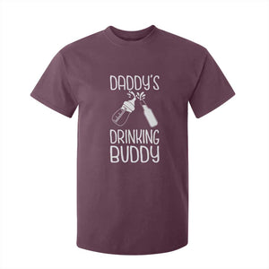 Daddy's Drinking Buddy T Shirt For Kid Funny Baby Shower Infants Outfit Newborn Gift TS10 Maroon Print Your Wear