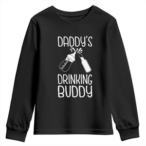 Daddy's Drinking Buddy Youth Sweatshirt Funny Baby Shower Infants Outfit Newborn Gift TS10 Black Print Your Wear