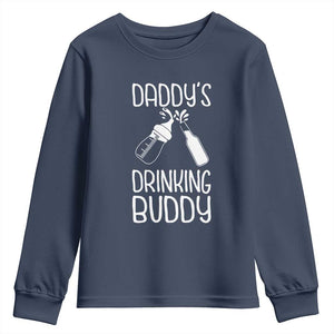Daddy's Drinking Buddy Youth Sweatshirt Funny Baby Shower Infants Outfit Newborn Gift TS10 Navy Print Your Wear