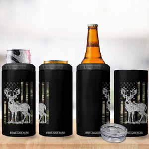Deer Hunting American Camouflage Flag 4 in 1 Can Cooler Tumbler TS10 Print Your Wear