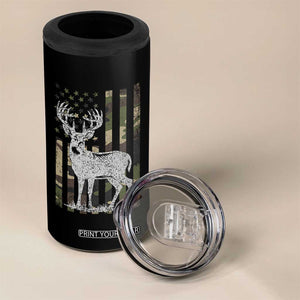 Deer Hunting American Camouflage Flag 4 in 1 Can Cooler Tumbler TS10 Print Your Wear