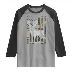 Deer Hunting American Camouflage Flag Raglan Shirt TS10 Sport Gray Black Print Your Wear