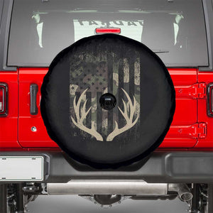 Deer Hunting American Flag Spare Tire Cover TS10 Black Print Your Wear
