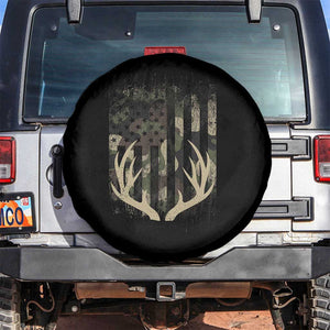 Deer Hunting American Flag Spare Tire Cover TS10 No hole Black Print Your Wear