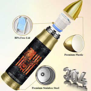 Deer Hunting Bullet Tumbler I'd Rather Be In the Woods Camo American Flag TB10 Print Your Wear