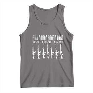 Deny Defend Depose Tank Top Capitalism Revolution Morale Gun Lover TS10 Deep Heather Print Your Wear