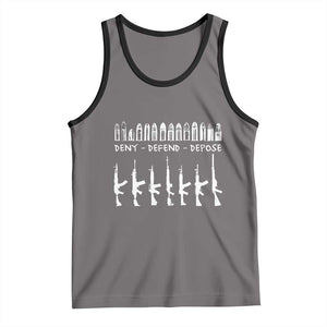 Deny Defend Depose Tank Top Capitalism Revolution Morale Gun Lover TS10 Deep Heather Black Print Your Wear