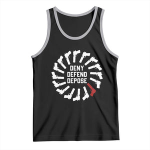 Deny Defend Depose Tank Top Meme Capitalism Revolution Morale Gun Lover TS10 Black Athletic Heather Print Your Wear