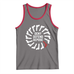Deny Defend Depose Tank Top Meme Capitalism Revolution Morale Gun Lover TS10 Deep Heather Red Print Your Wear