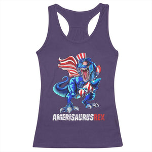 Dinosaur 4th of July Racerback Tank Top Funny Boys Kids Patriotic TS10 Purple Print Your Wear
