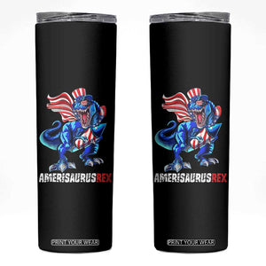 Dinosaur 4th of July Skinny Tumbler Funny Boys Kids Patriotic TS10 Black Print Your Wear