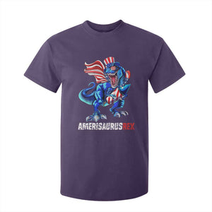 Dinosaur 4th of July T Shirt For Kid Funny Boys Kids Patriotic TS10 Purple Print Your Wear