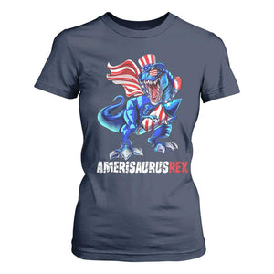 Dinosaur 4th of July T Shirt For Women Funny Boys Kids Patriotic TS10 Navy Print Your Wear