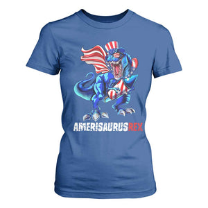 Dinosaur 4th of July T Shirt For Women Funny Boys Kids Patriotic TS10 Royal Blue Print Your Wear